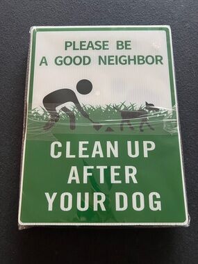 NEW 3 pack Please Be A Good Neighbor Green "Clean Up After Your Dog" Sign #C-32